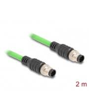 Delock M12 Kabel A-kodiert 8 Pin Stecker zu PUR TPU 2 m - Kabel - 2 m - 8-polig