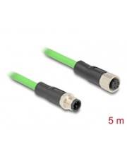 Delock M12 Kabel D-kodiert 4 Pin Stecker zu Buchse PUR TPU 5 m 5 m 4-polig