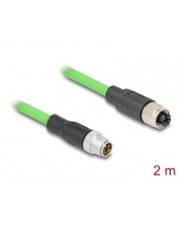 Delock M12 Kabel X-kodiert 8 Pin Stecker zu Buchse PUR TPU 2 m - Kabel - 2 m - 8
