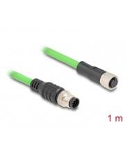 Delock M12 Kabel A-kodiert 8 Pin Stecker zu Buchse PUR TPU 1 m - Kabel - 1 m - 8