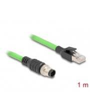 Delock M12 Kabel A-kodiert 8 Pin Stecker zu RJ45 PUR TPU 1 m - Kabel - Netzwerk