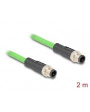 Delock M12 Kabel D-kodiert 4 Pin Stecker zu PUR TPU 2 m - Kabel - 2 m - 4-polig
