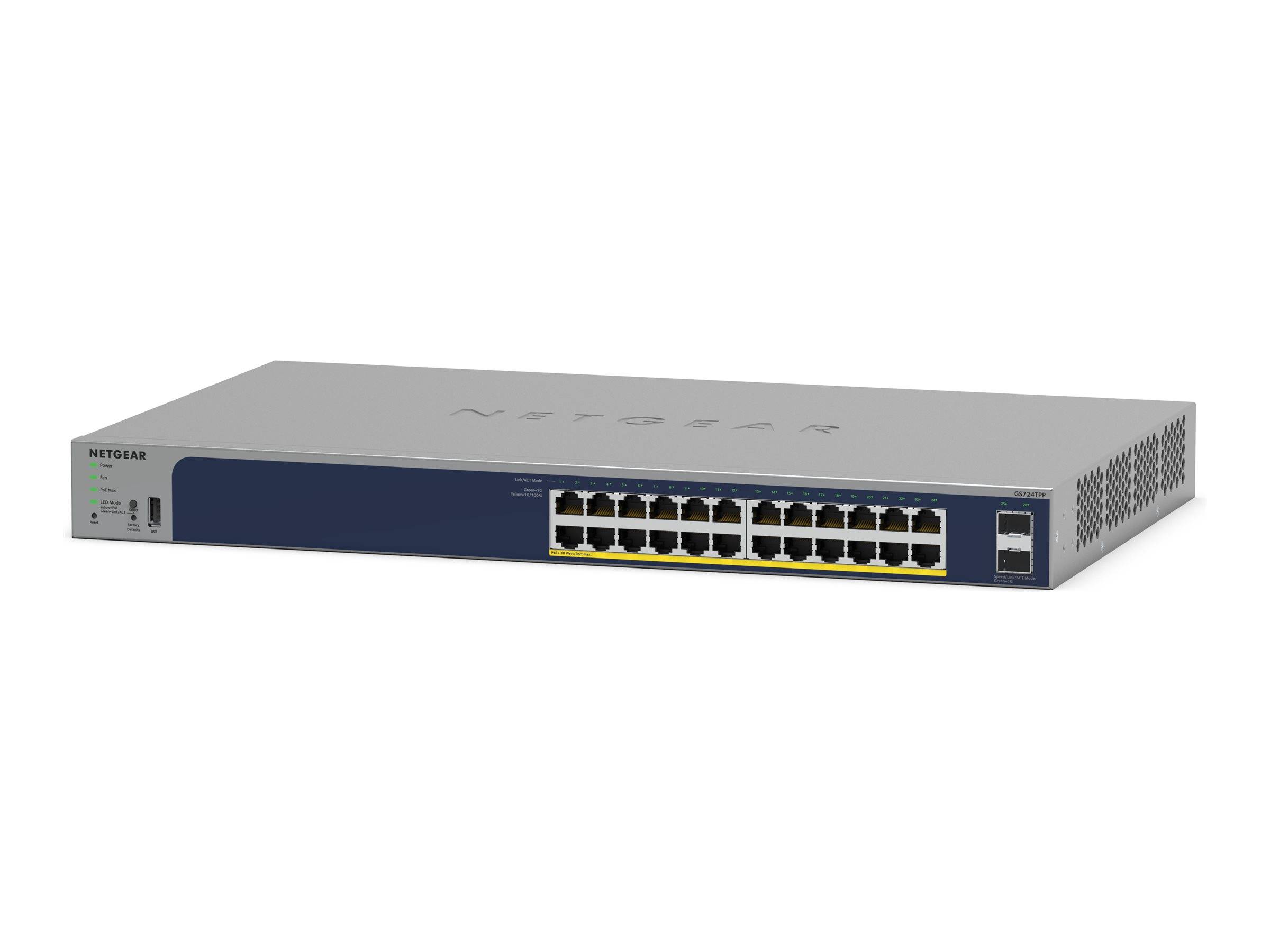 NETGEAR Smart GS728TP - Switch - L3 Lite - Smart - 16 x 10/100/1000 (PoE)