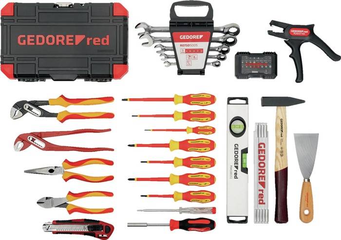 Werkzeugkoffer Elektriker-R21652089 88-tlg.GEDORE RED