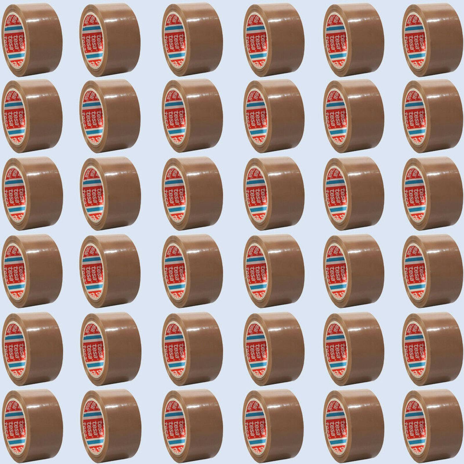 36 x tesa 4124, PVC Packband, 50mm x 60m, braun / transparent