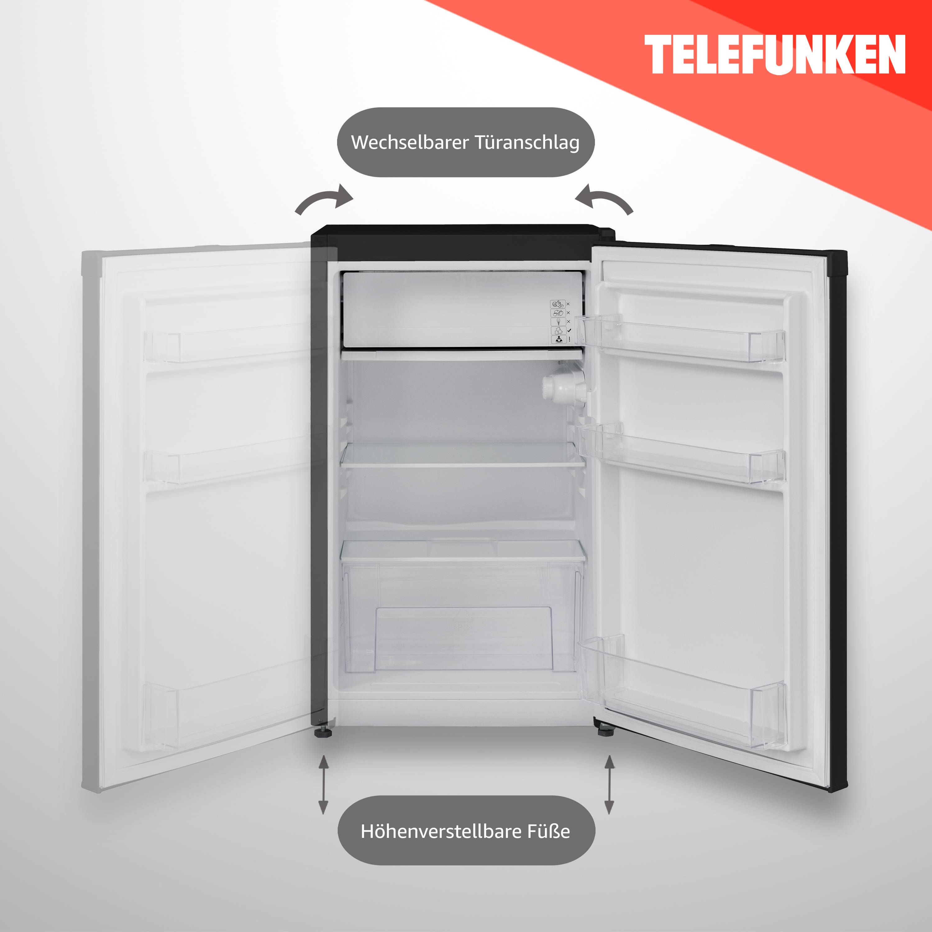TELEFUNKEN CF-33-101-2 Kühlschrank mit Gefrierfach (nur für Eiswürfel) | Freistehend | 89 Liter