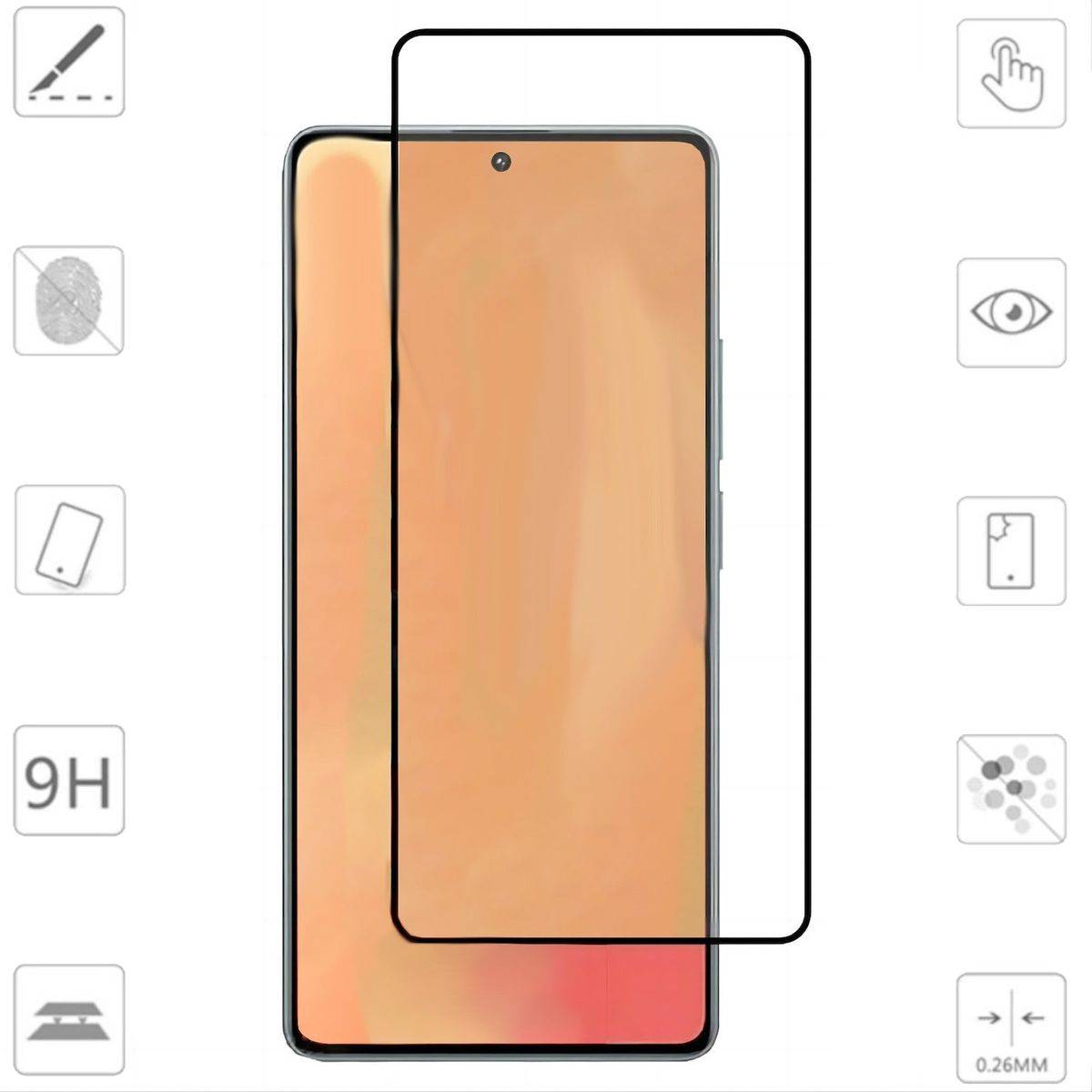 Für Xiaomi Redmi Note 13 3D Premium 0,3 mm H9 Hart Glas Schutz Folie