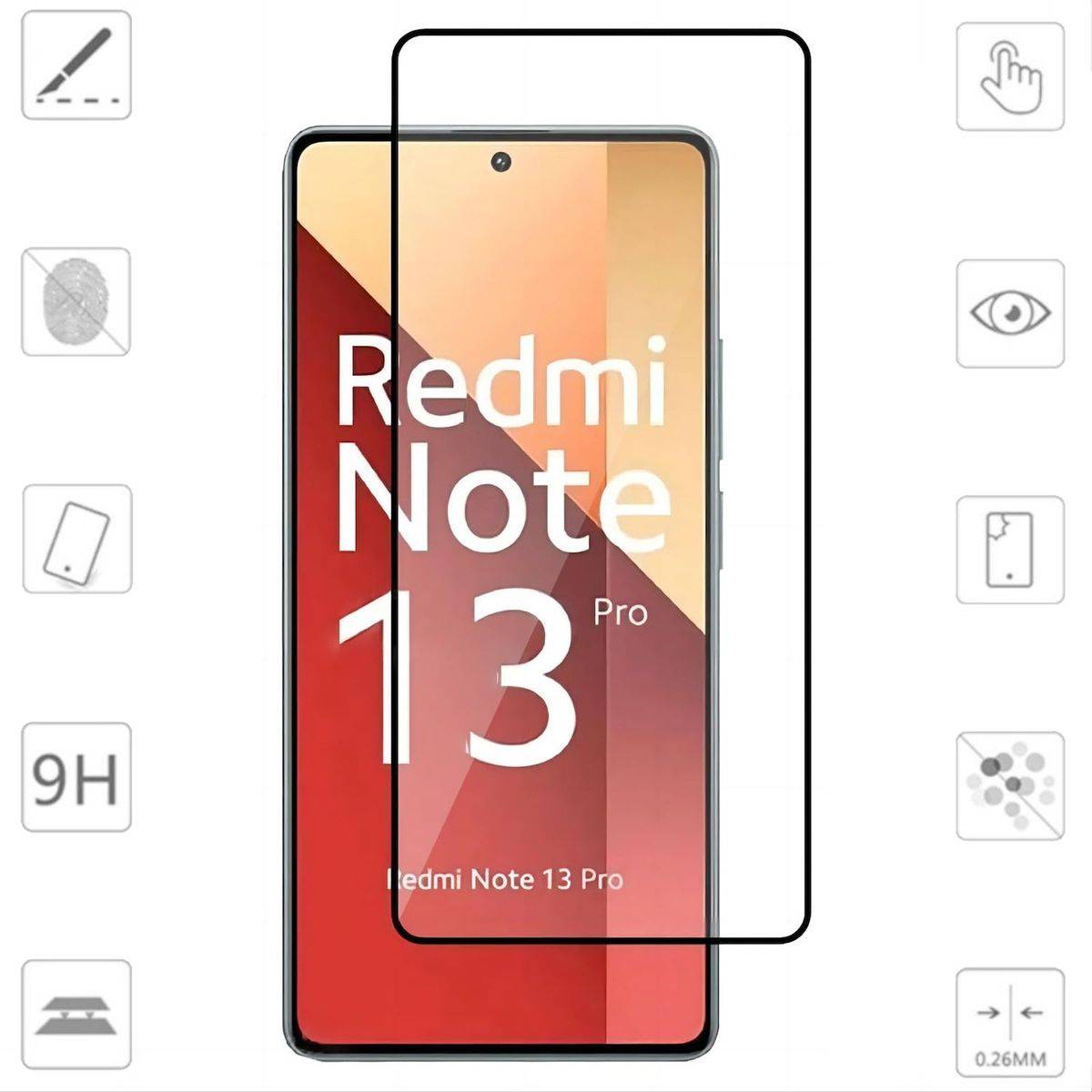 Für Xiaomi Redmi Note 13 Pro / Poco X6 2x 3D Premium 0,3mm Hart Glas