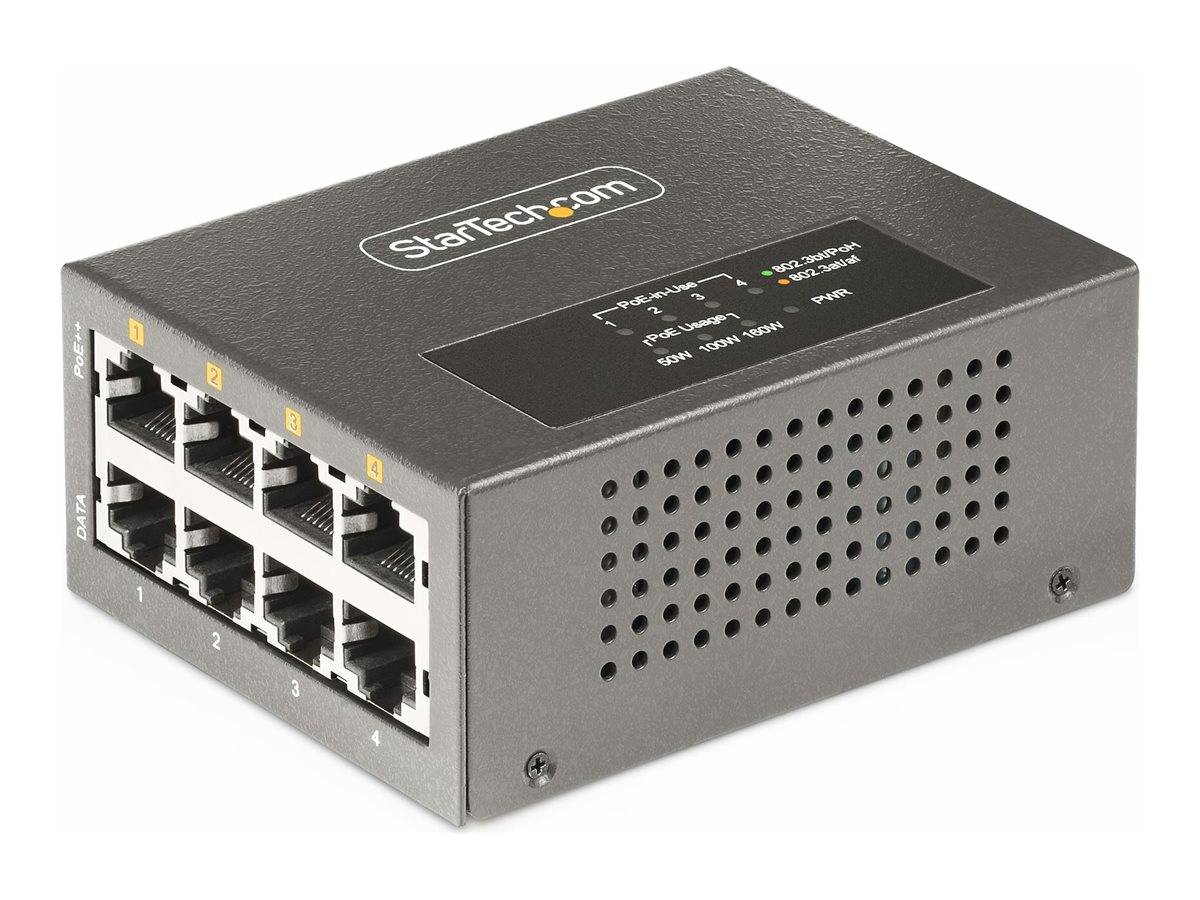 StarTech.com 4-Port Multi-Gigabit PoE++ Injector, 5/2.5G Ethernet (NBASE-T)
