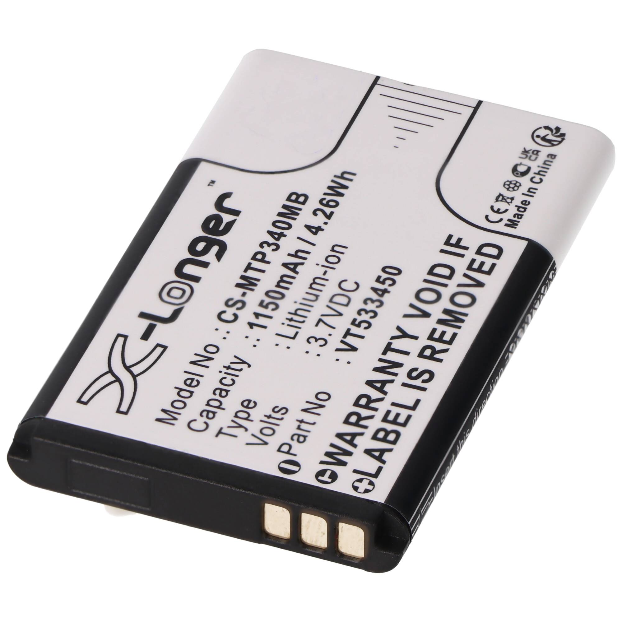 Akku passend für Babyphone Motorola Ease 34, Ease 35, Ease 44, ersetzt den Motorola VT533450 Akku, 3,7V 1150mAh