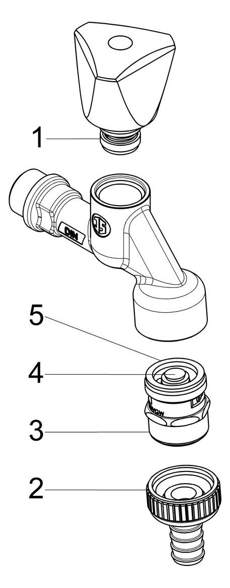 Schlösser 1/2" Auslaufventil mit Belüfter in Chrom DVGW