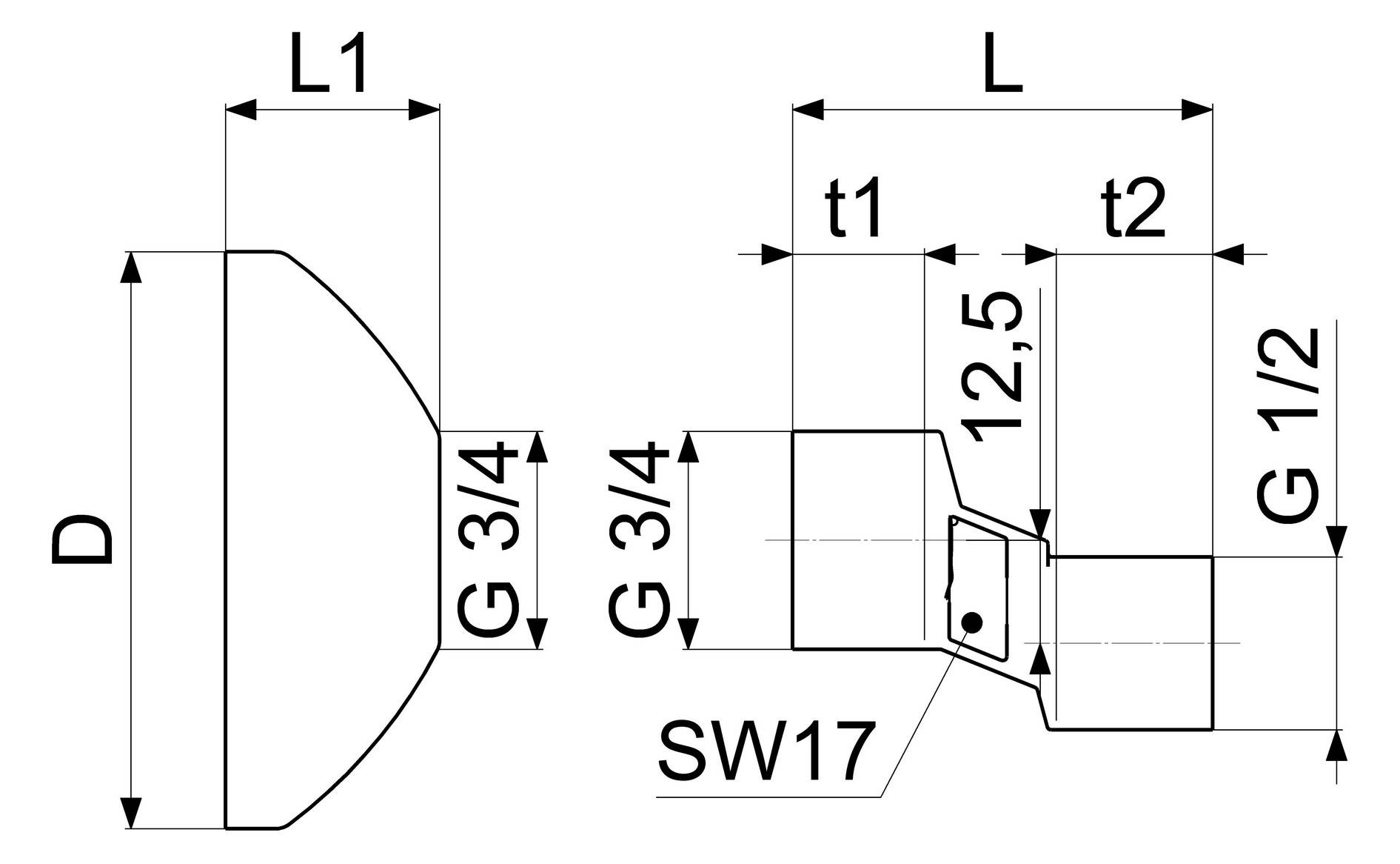 Schlösser S-Anschlussset DN20 mit Rosetten