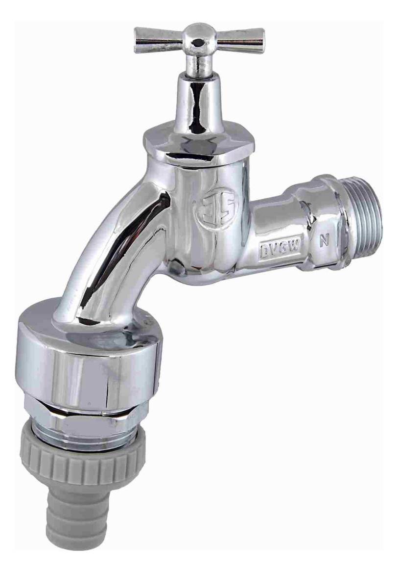 Schlösser 3/4" Auslaufventil mit Rückflussverhinderer, Belüfter, mit Knebel-Oberteil,DVGW, verchromt