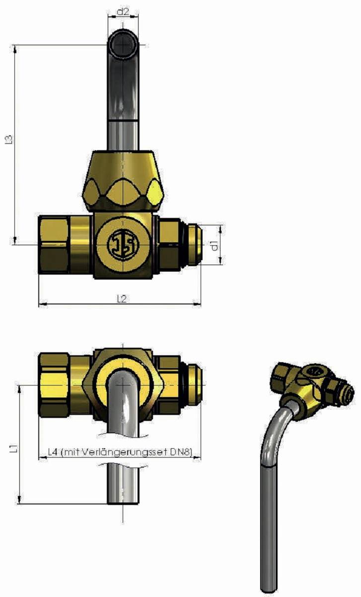 Schlösser DVGW Probenentnahmeventil 1/4" AG