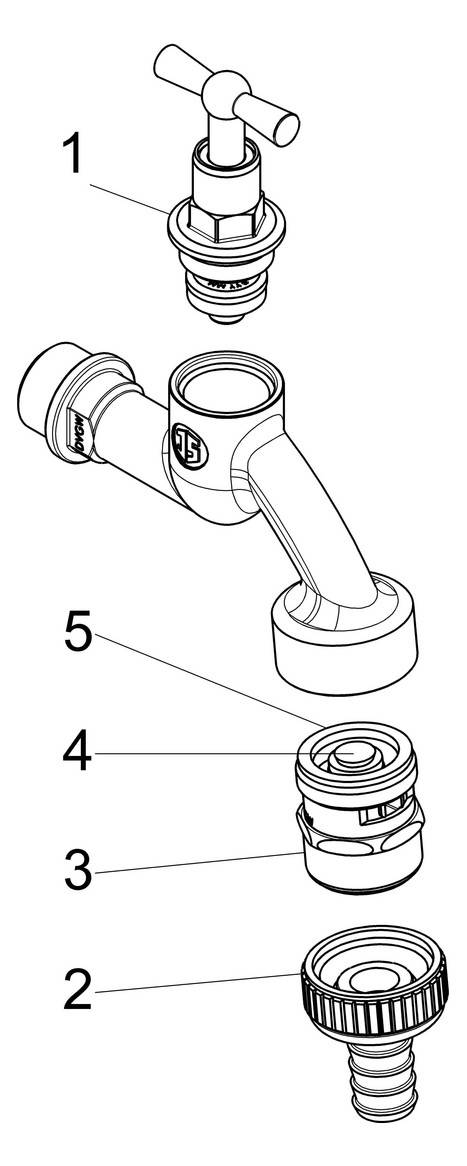 Schlösser 1/2" Auslaufventil mit Belüfter&RV DVGW