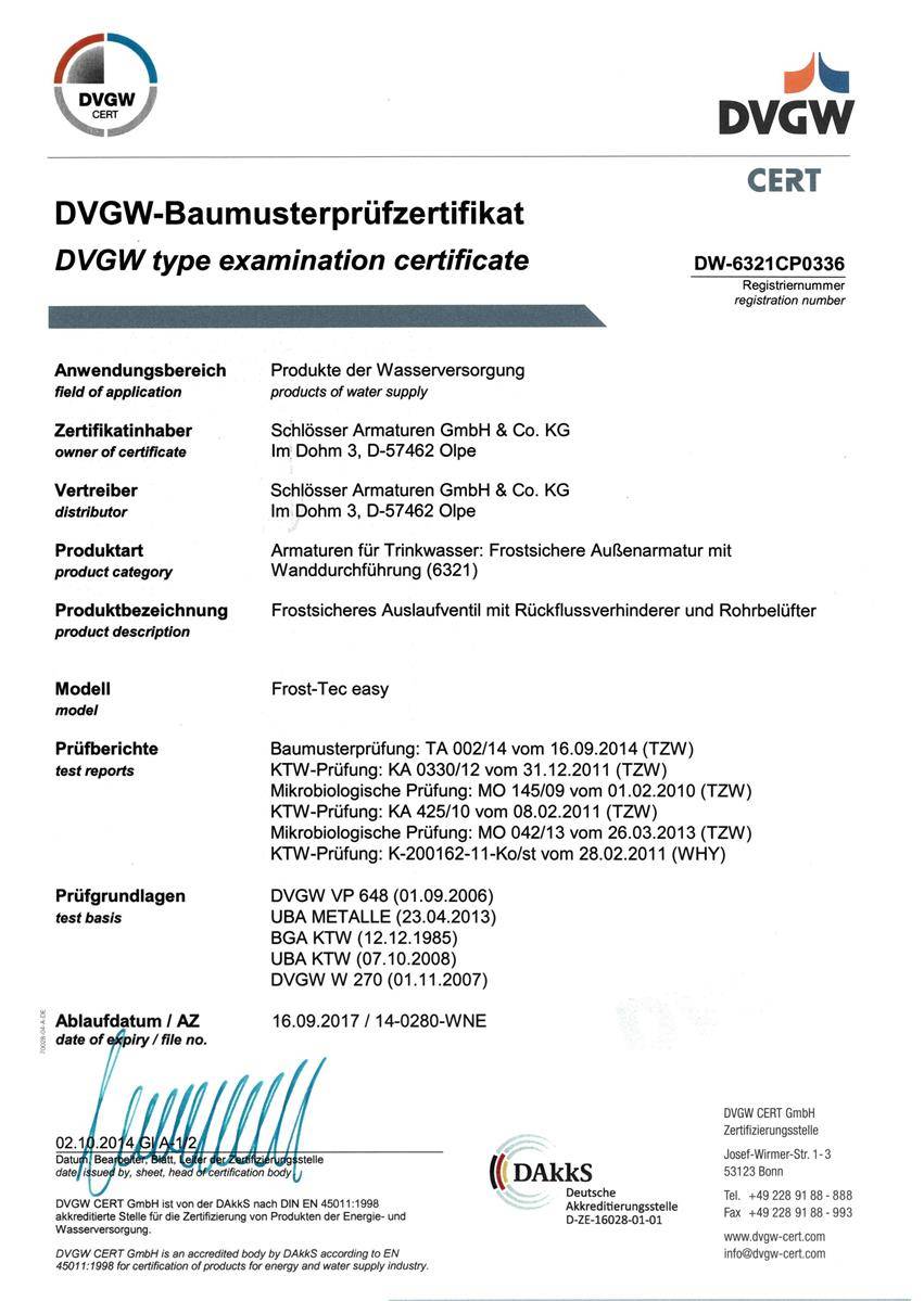 Schlösser Frost-Tec EASY Außenwandarmatur- DVGW
