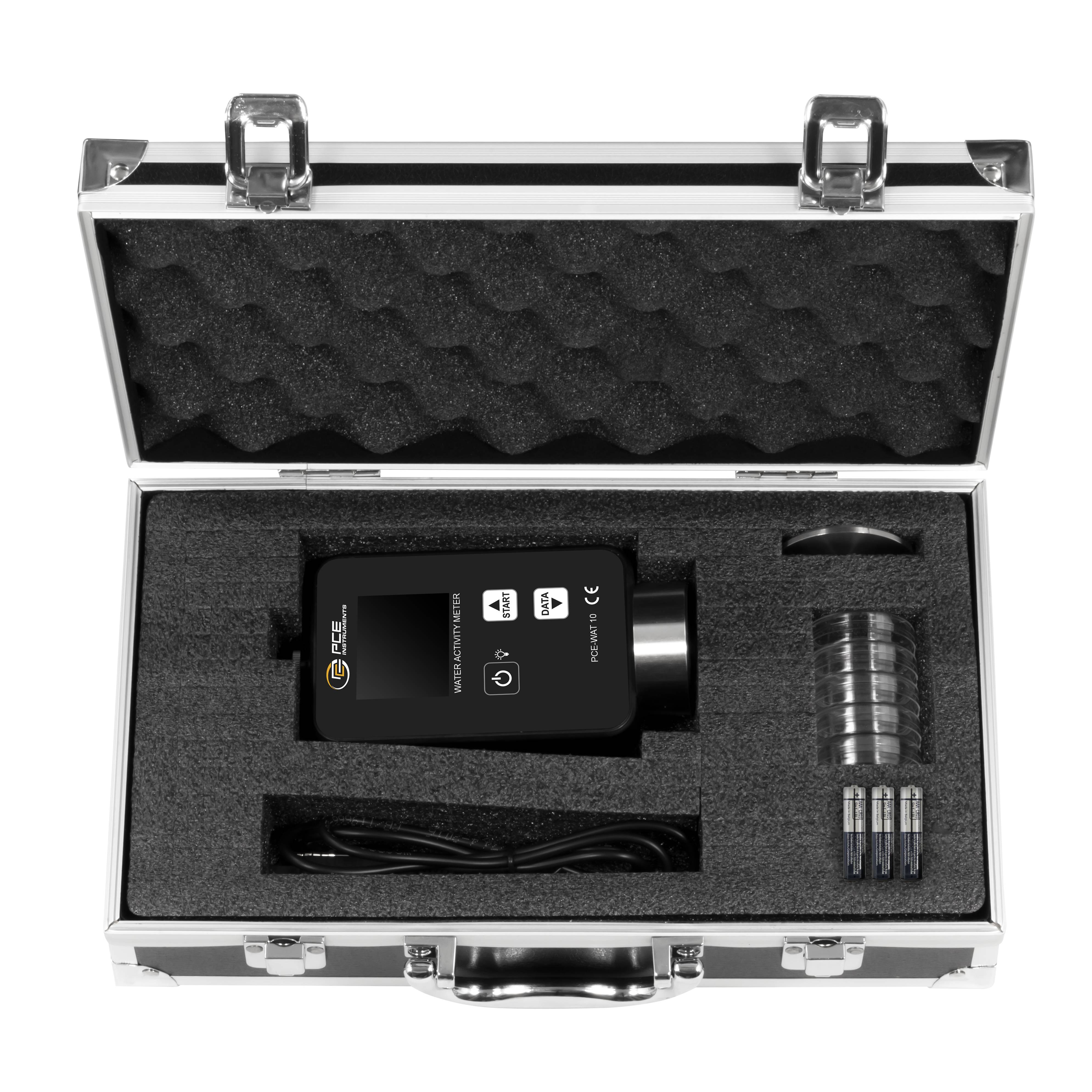 PCE Instruments Wasseraktivitäts-Messgerät PCE-WAT 10 |0 aw ... +1 aw |Datenlogger |Temperatur |Aw Wert |LCD Display