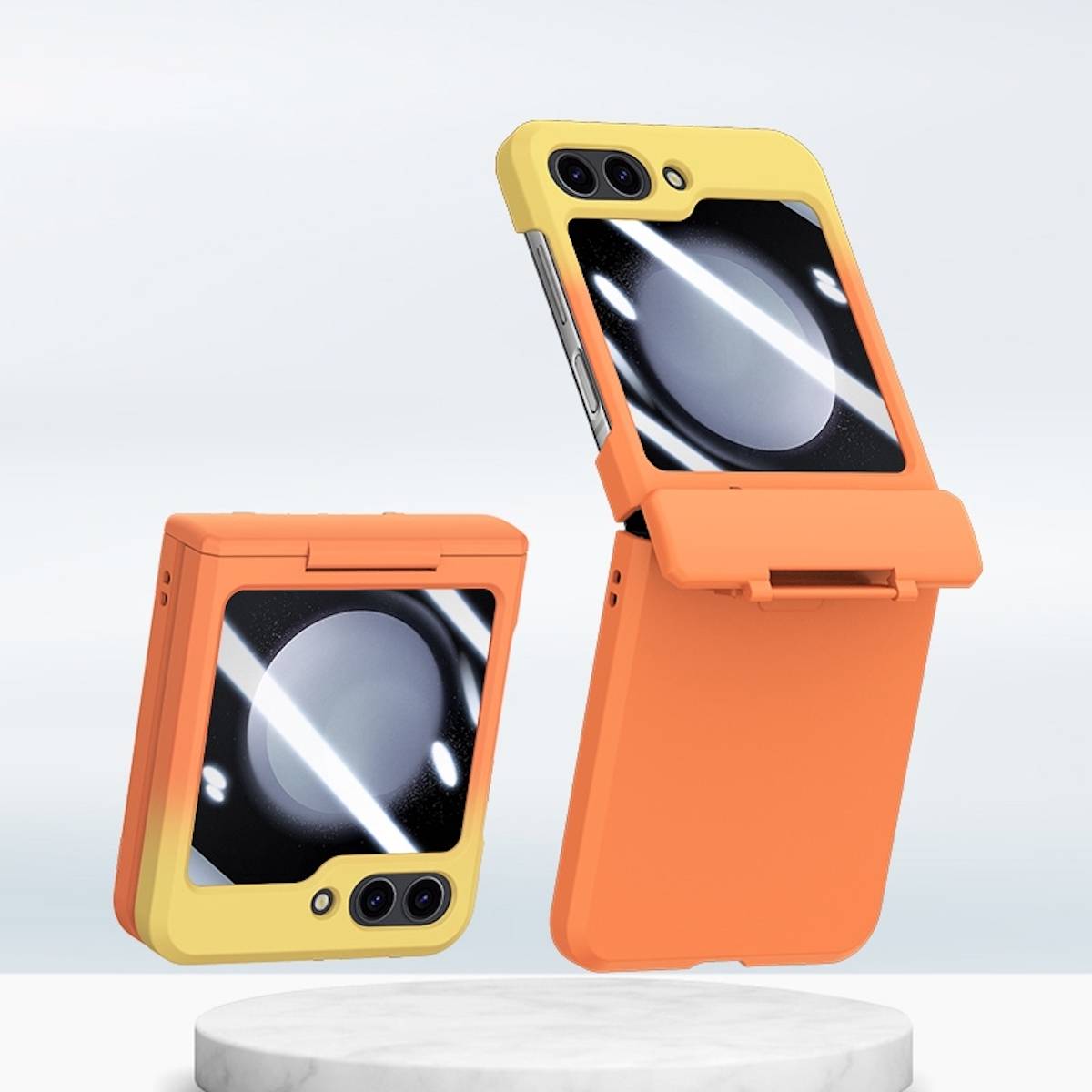 Für Samsung Galaxy Z Flip5 5G Skin Feel Folding Case Orange / Gelb