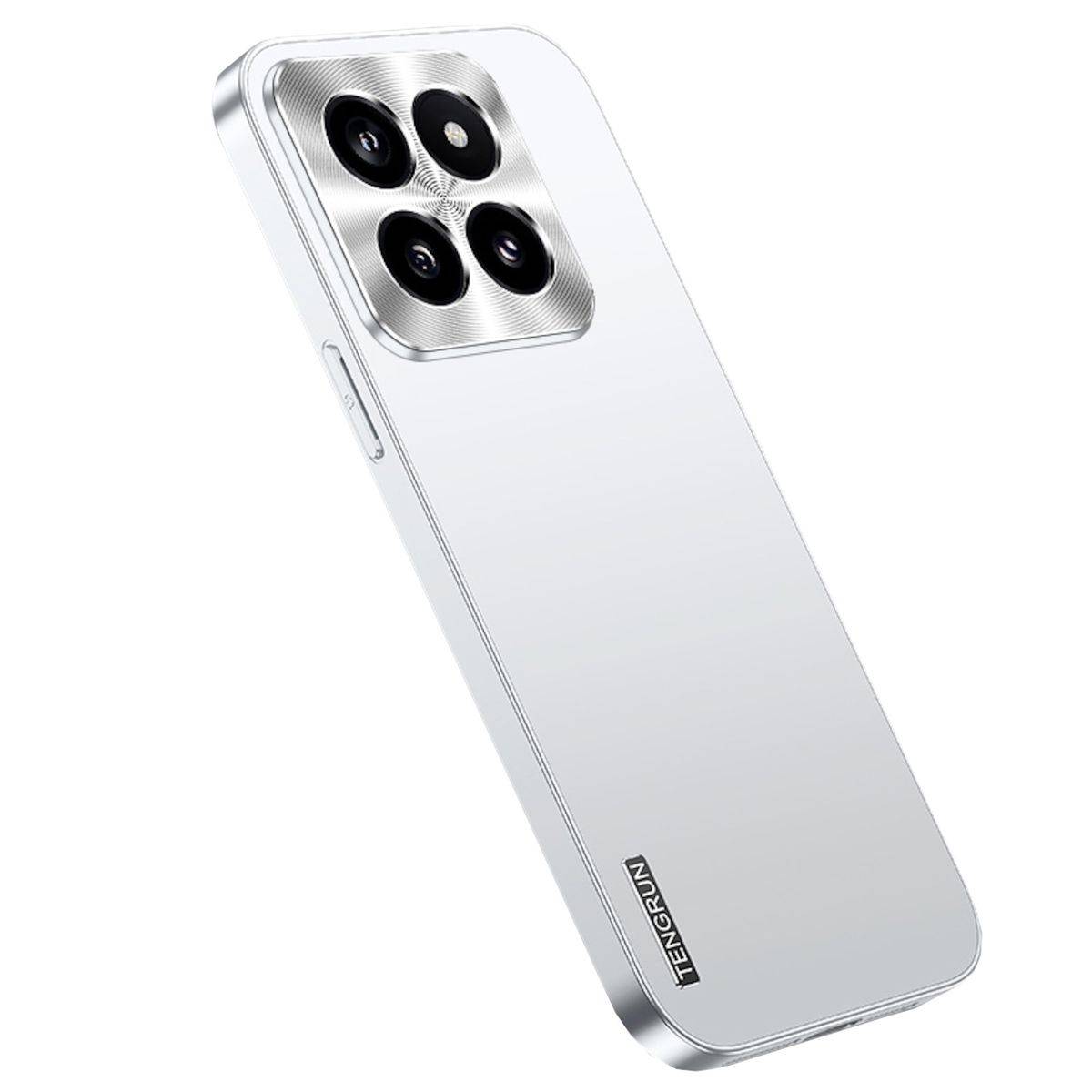 Für Xiaomi 14 Feinmattes Metall Design Handy Schutz Hülle Silber