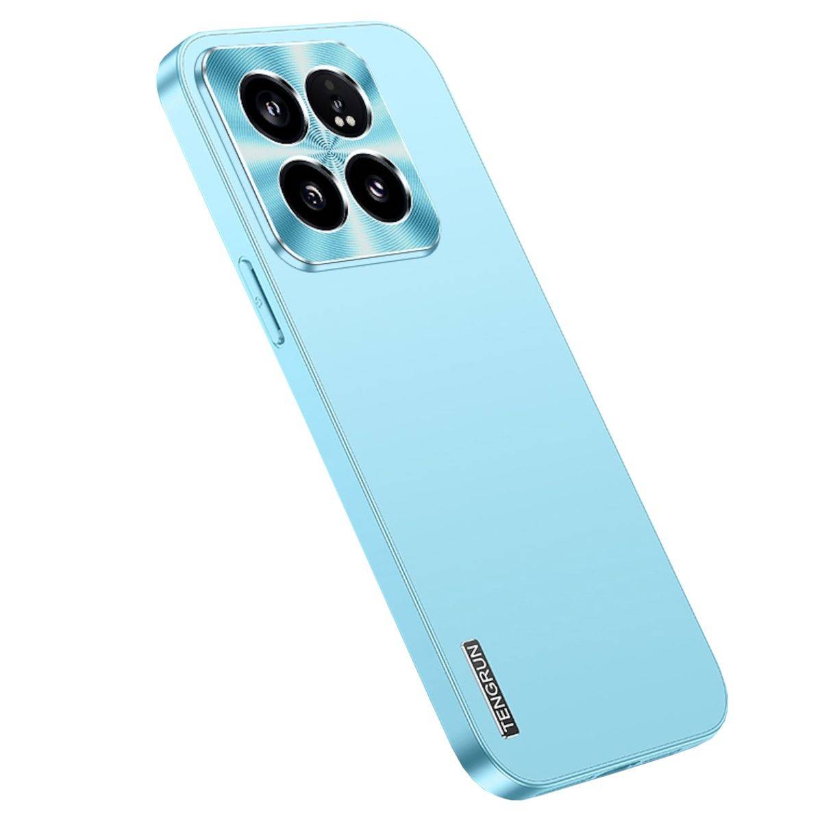 Für Xiaomi 14 Pro Feinmattes Metall Design Handy Schutz Hülle Hellblau