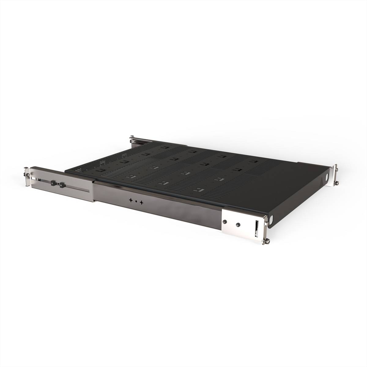 SCHROFF 19''- / Gestell- Fachboden ausziehbar, verkürzt um 100 mm - 19"FA AUS 2HE C=700 RED 7021