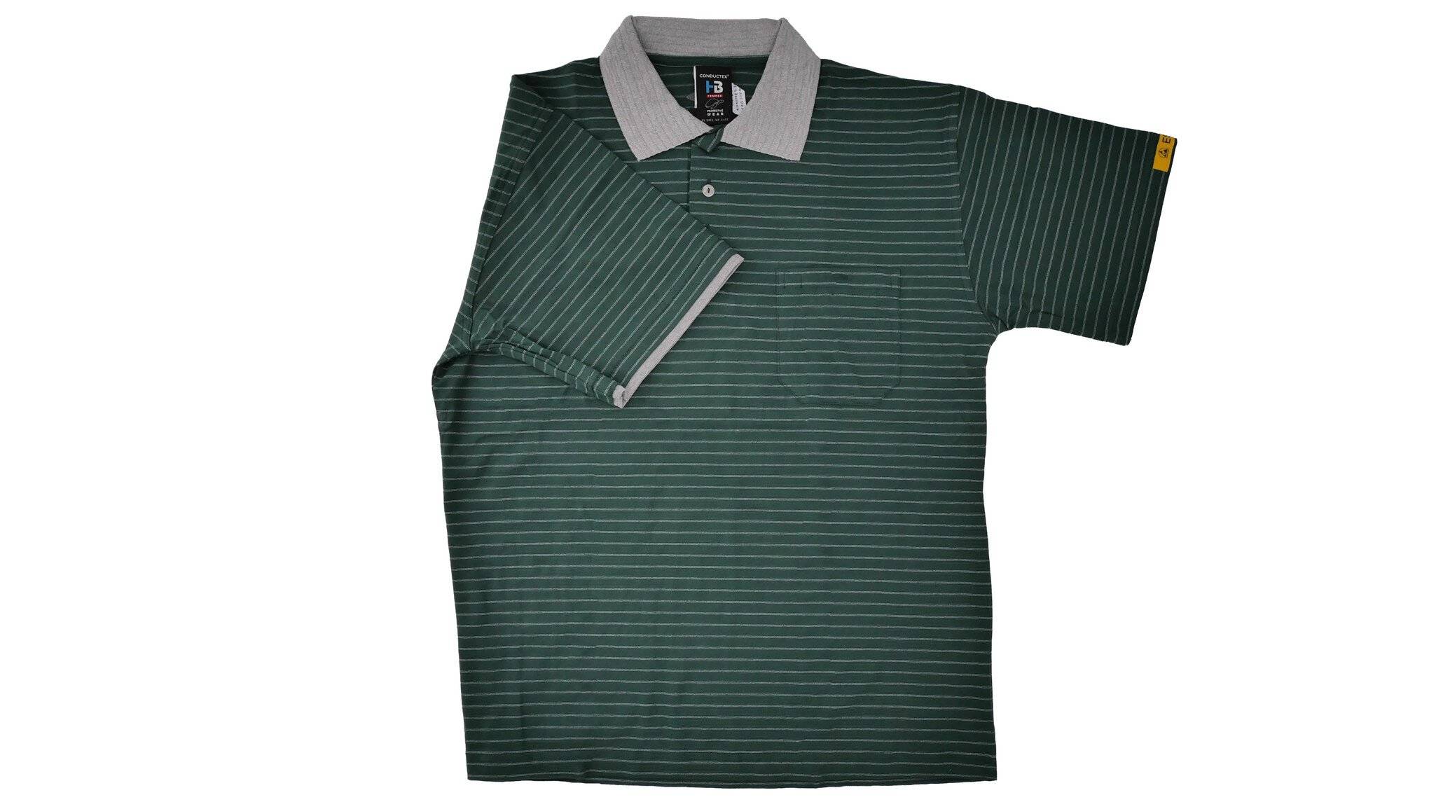 ESD Polo Shirt CONDUCTEX kurzarm, dunkelgrün, grau, unisex, XL