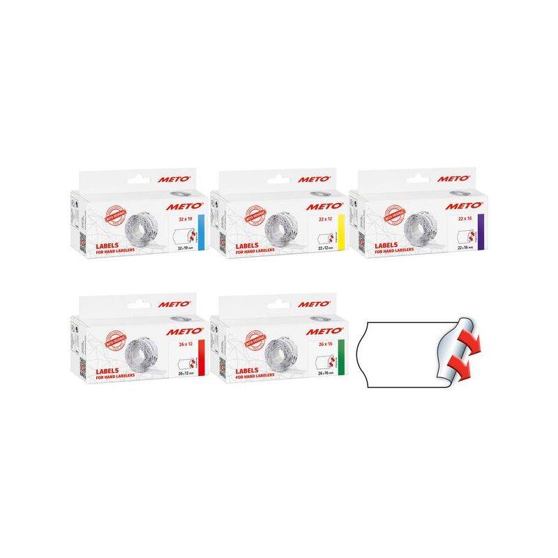 METO Etiketten für Preisauszeichner, 22 x 12 mm, weiß
