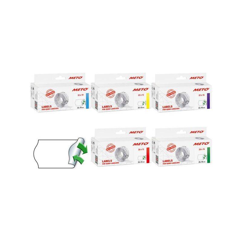 METO Etiketten für Preisauszeichner, 22 x 12 mm, weiß