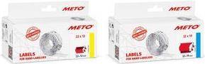 METO Vordruck-Etiketten für Preisauszeichner, 32 x 19 mm rot fluor, geeignet für METO Classic L, 2-zeilig,