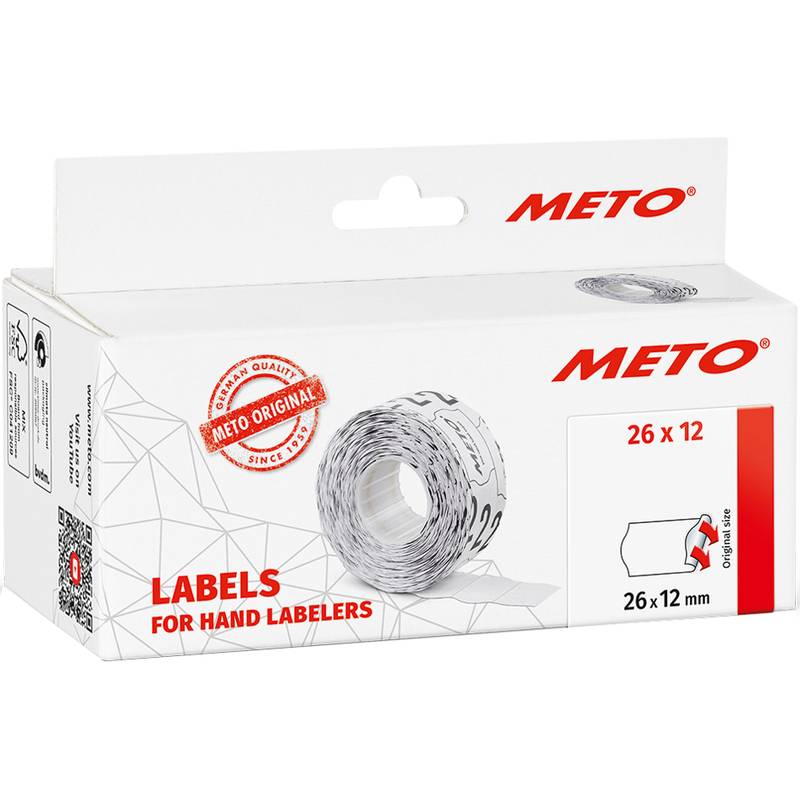METO Etiketten für Preisauszeichner, 26 x 12 mm, weiß