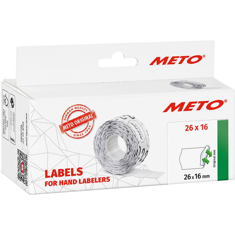 METO Etiketten für Preisauszeichner, 26 x 16 mm, weiß