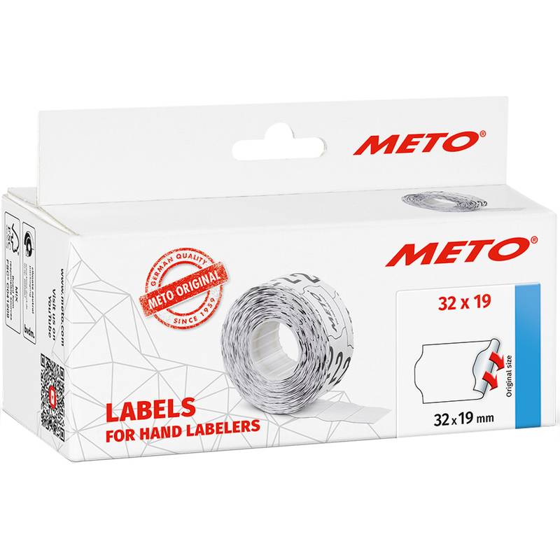 METO Etiketten für Preisauszeichner, 32 x 19 mm, weiß