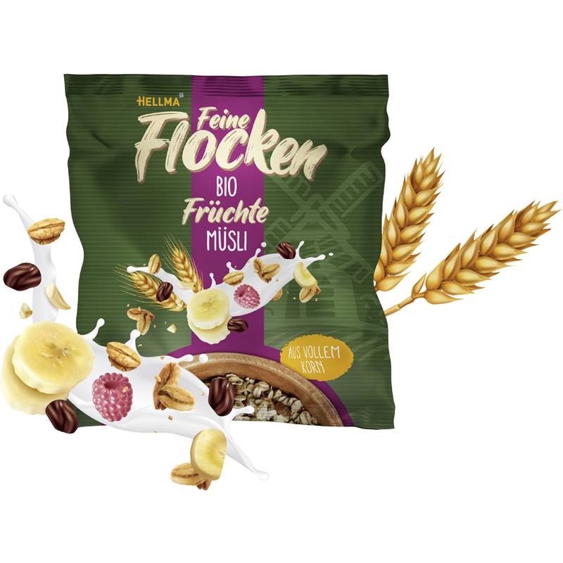 HELLMA Bio Früchte Müsli, im Portionsbeutel 45 g