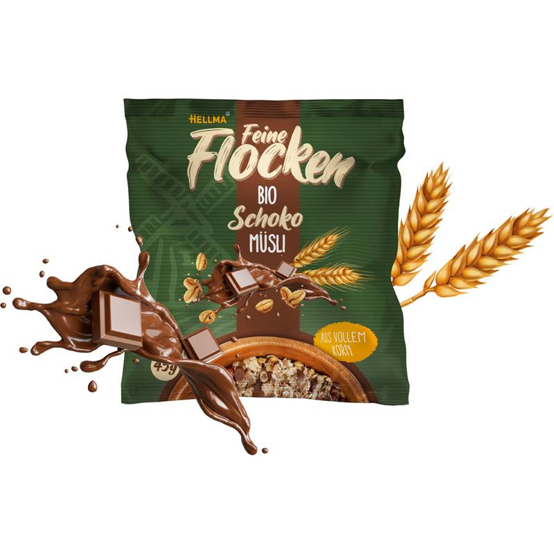 HELLMA Bio Schoko Müsli, im Portionsbeutel 45 g