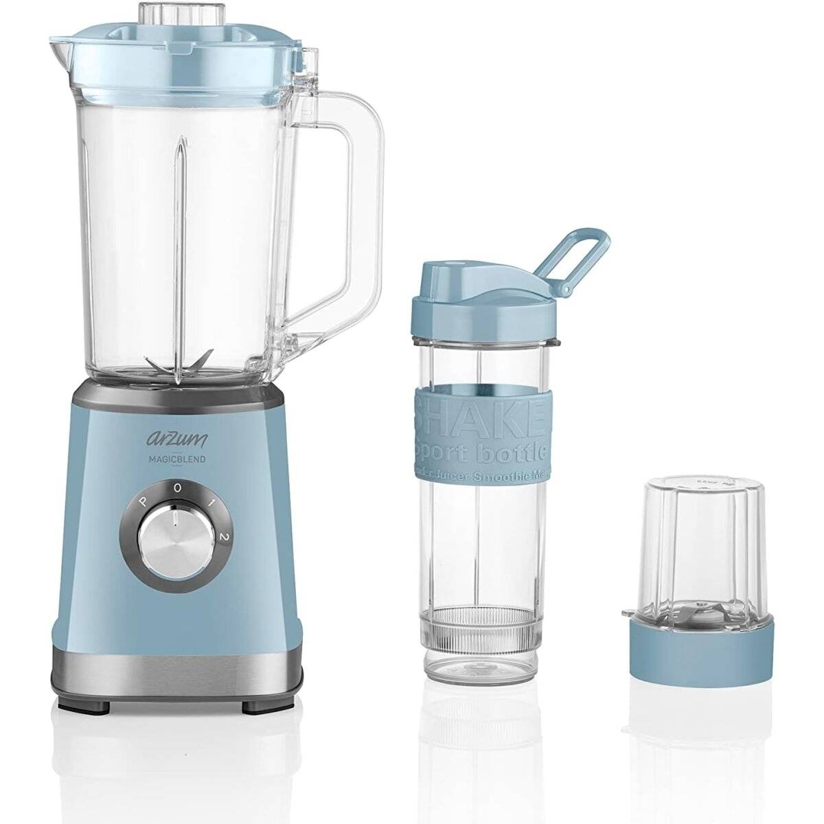 Arzum AR1159 Shake'N Take Personal Blender, Edelstahl 1200 ml Flasche 500W Blau