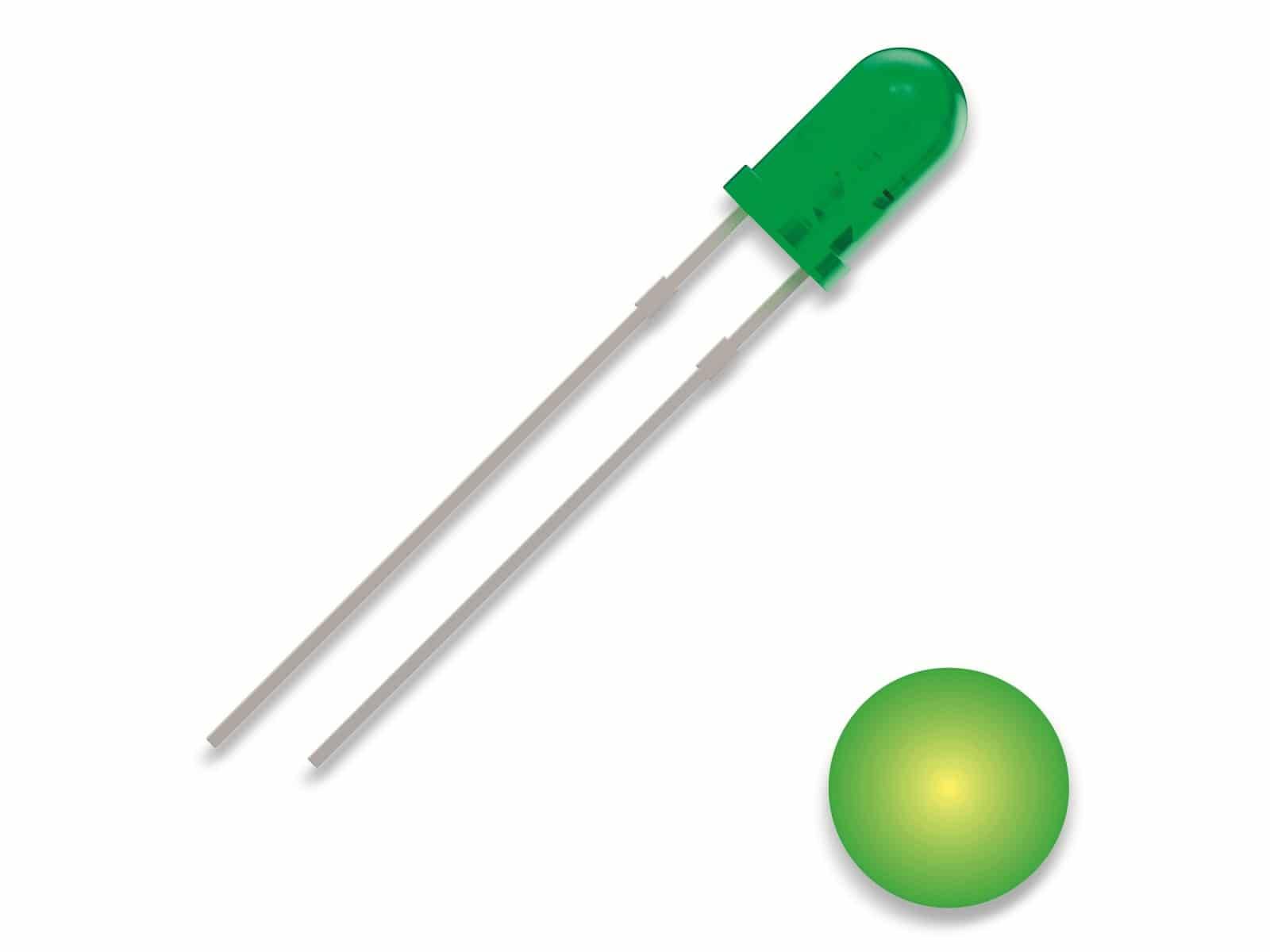 QUADRIOS LED, 3 mm, Gelb-Grün, 2,54 mm