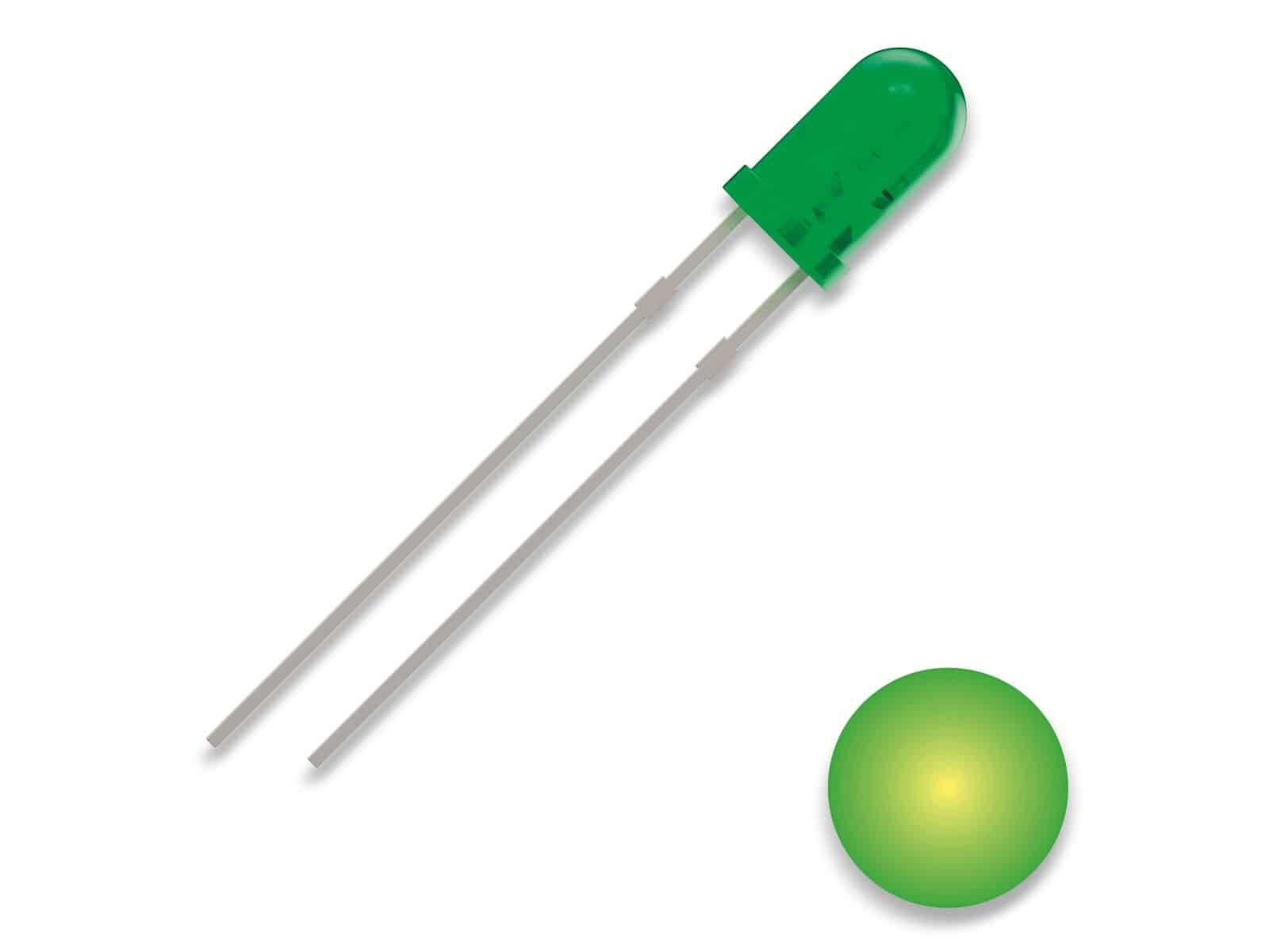 QUADRIOS LED, 3 mm, Gelb-Grün, 2,54 mm