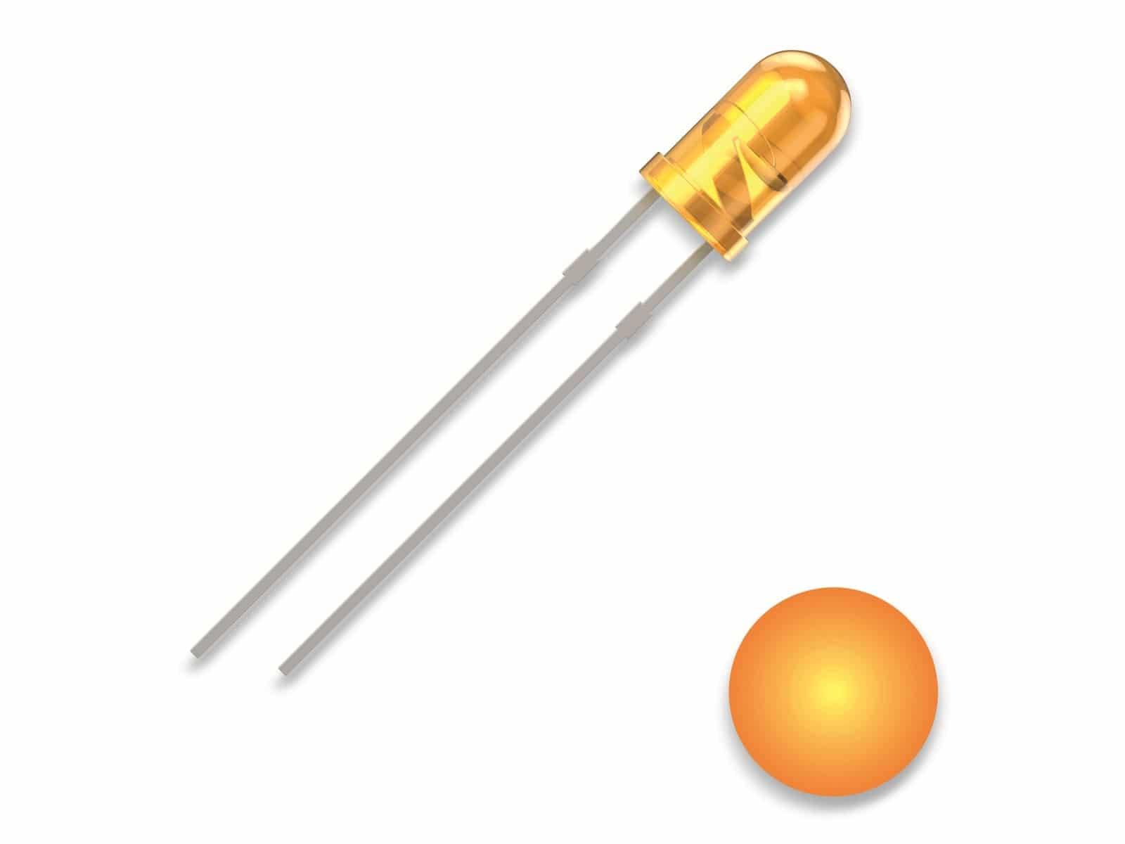 QUADRIOS LED, 3 mm, Gelb, 2,54 mm