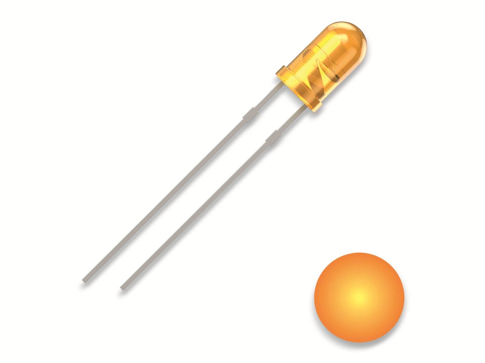 QUADRIOS LED, 3 mm, Gelb, 2,54 mm