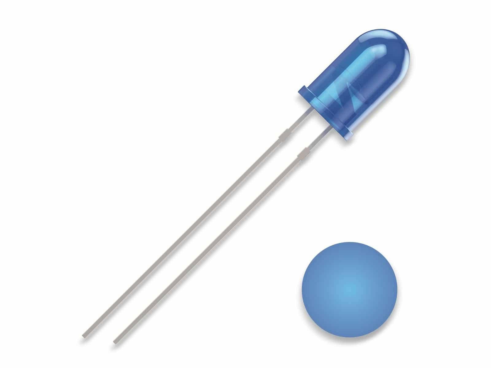 QUADRIOS LED, 5 mm, 2,54 mm, Blau