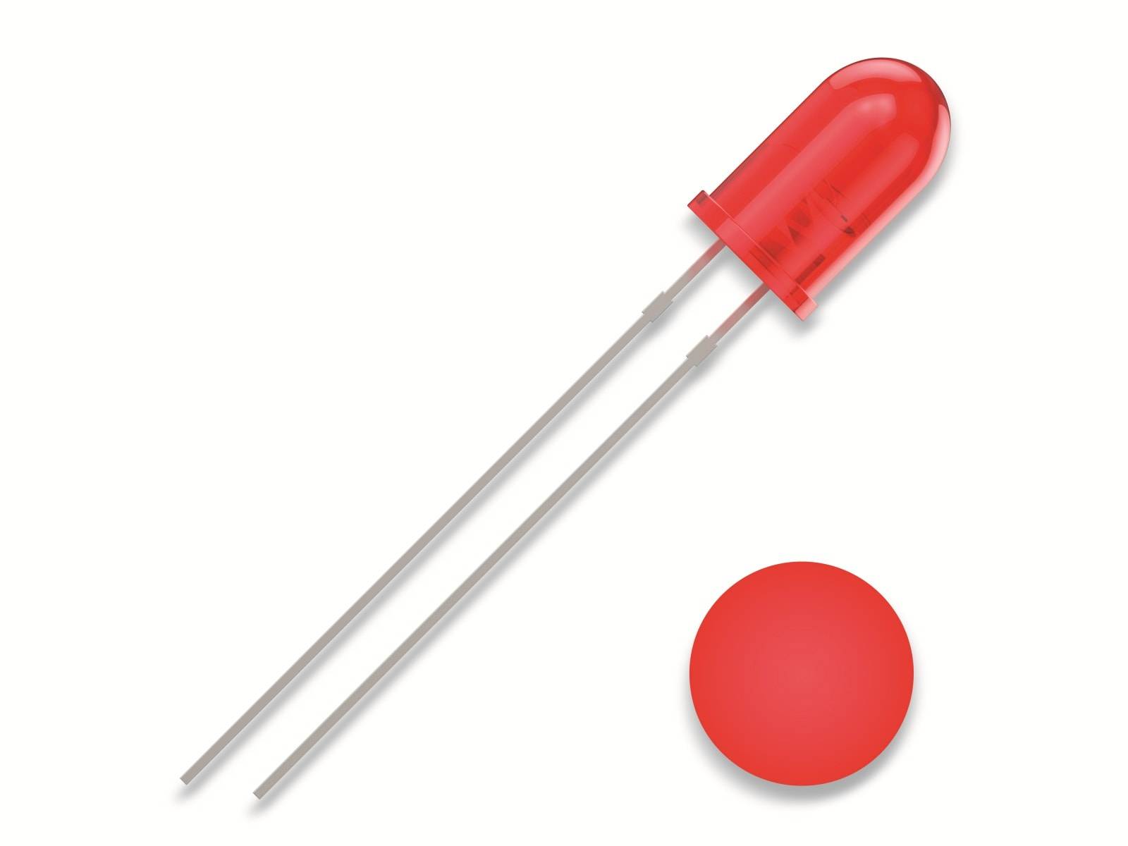 QUADRIOS LED, 5 mm, Rot, 2,54 mm