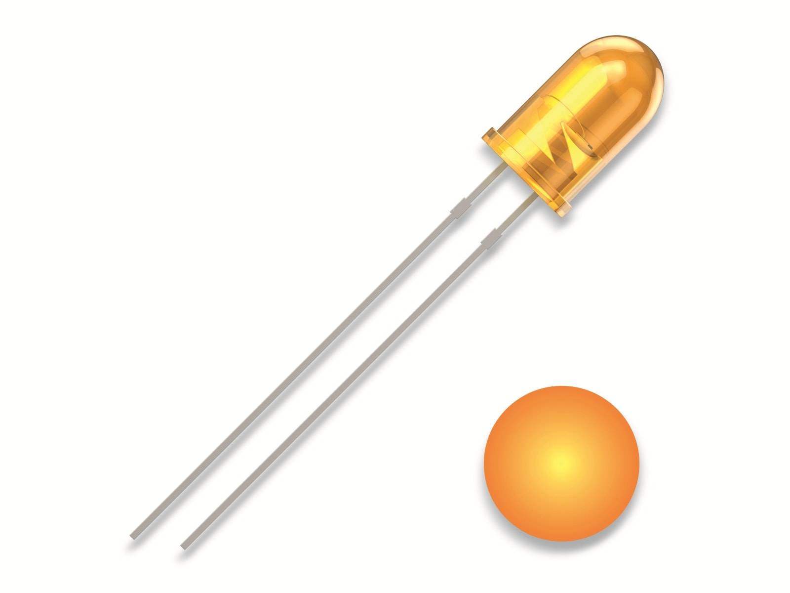 QUADRIOS LED, 5 mm, gelb, 2,54 mm