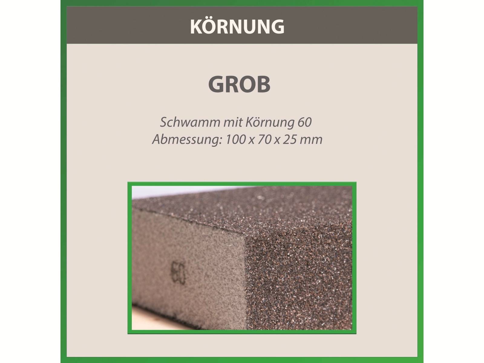 QUADRIOS Schleifschwamm 2202T003, Körnung: 60