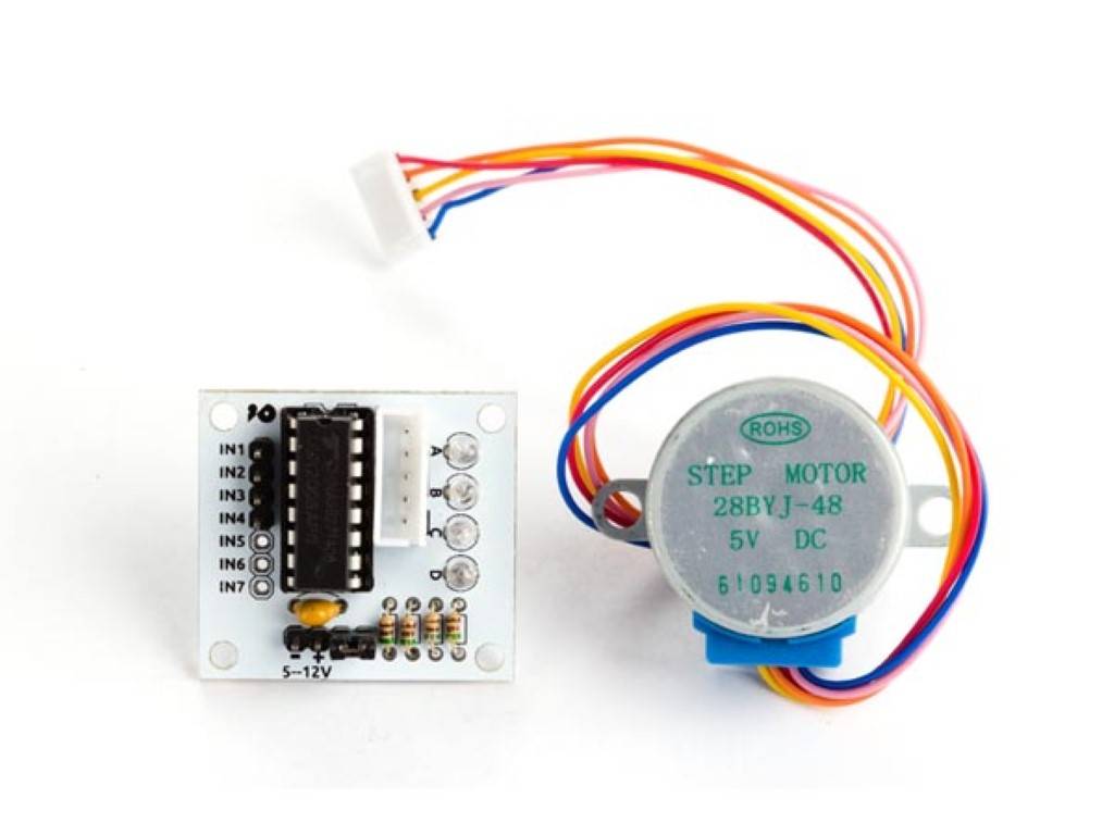 SCHRITTMOTOR MIT 5 VDC UND TREIBER-PLATINE ULN2003