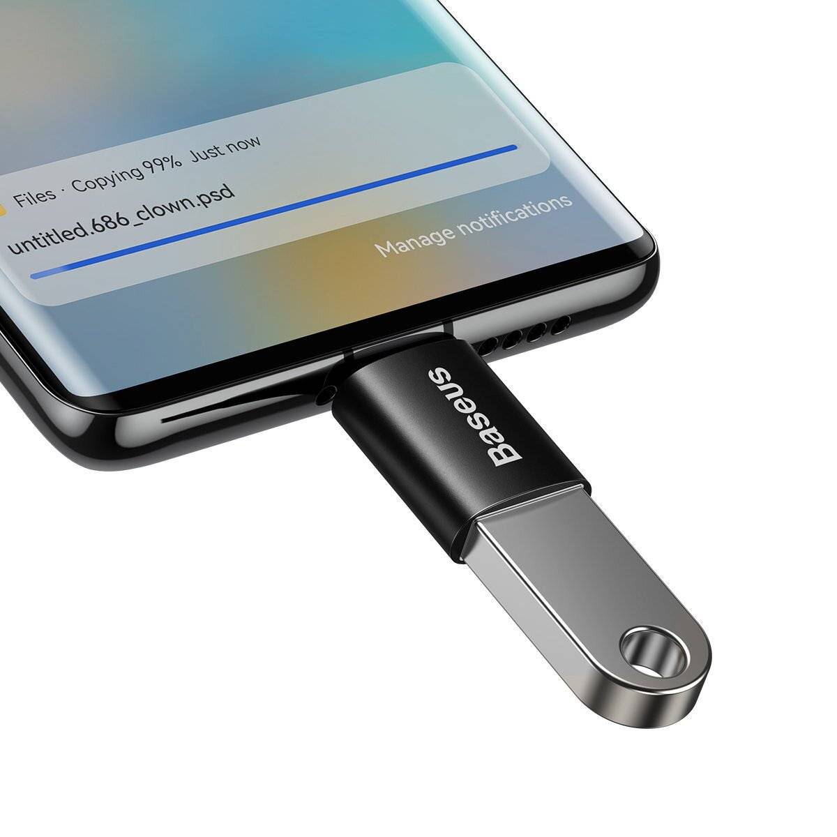 Baseus Ingenuity USB-C auf USB-A Adapter OTG (Schwarz)