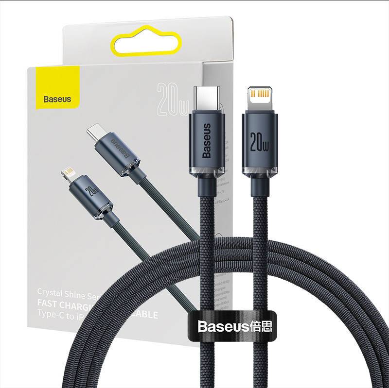 Baseus Crystal Kabel USB-C zu Lightning, 20W, PD, 1.2m (schwarz)