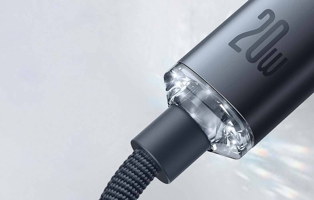 Baseus Crystal Kabel USB-C zu Lightning, 20W, PD, 1.2m (schwarz)