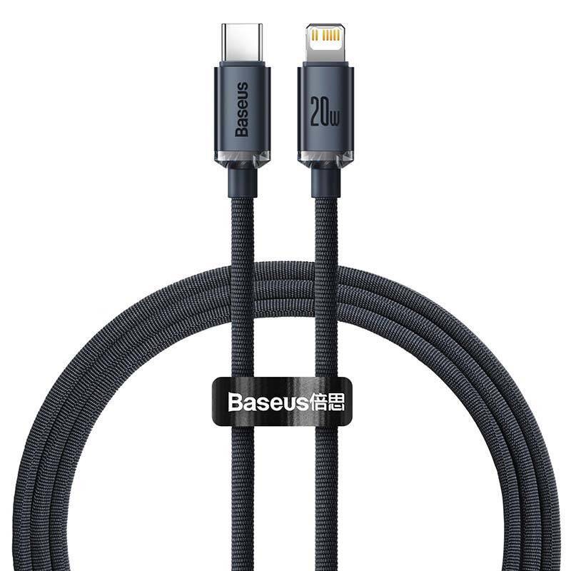 Baseus Crystal Kabel USB-C zu Lightning, 20W, PD, 1.2m (schwarz)