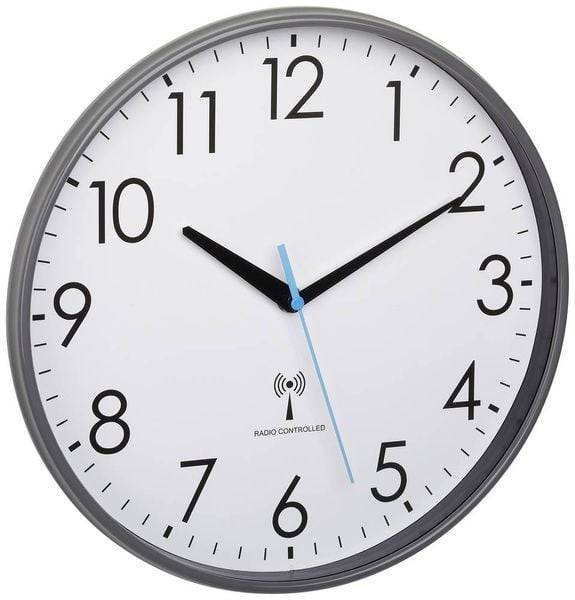 TFA Dostmann 60.3549.10 Funk Wanduhr 300mm x 65mm Grau
