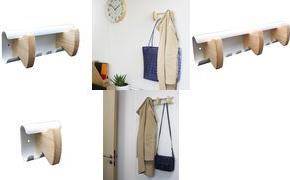 UNILUX Garderobenhaken/Wandgarderobe AURORA, 1 Haken Buche/weiß, Tragkraft: 5 kg, Maße: (B)95 x (T)80 x (H)85 mm